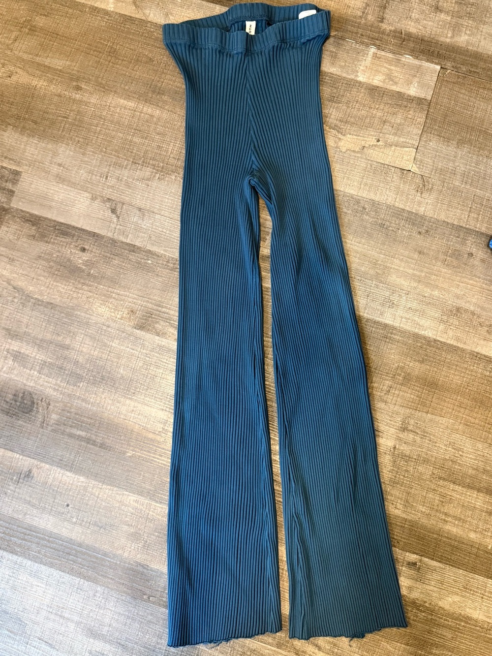 KOTN Teal Ribbed Wide-Leg Pants